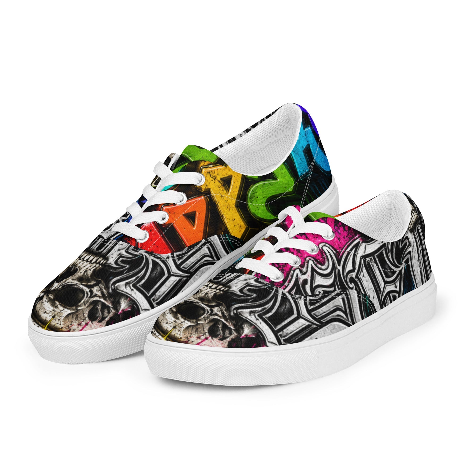 Men’s lace-up canvas shoes - Hella Mob Brand Apparel