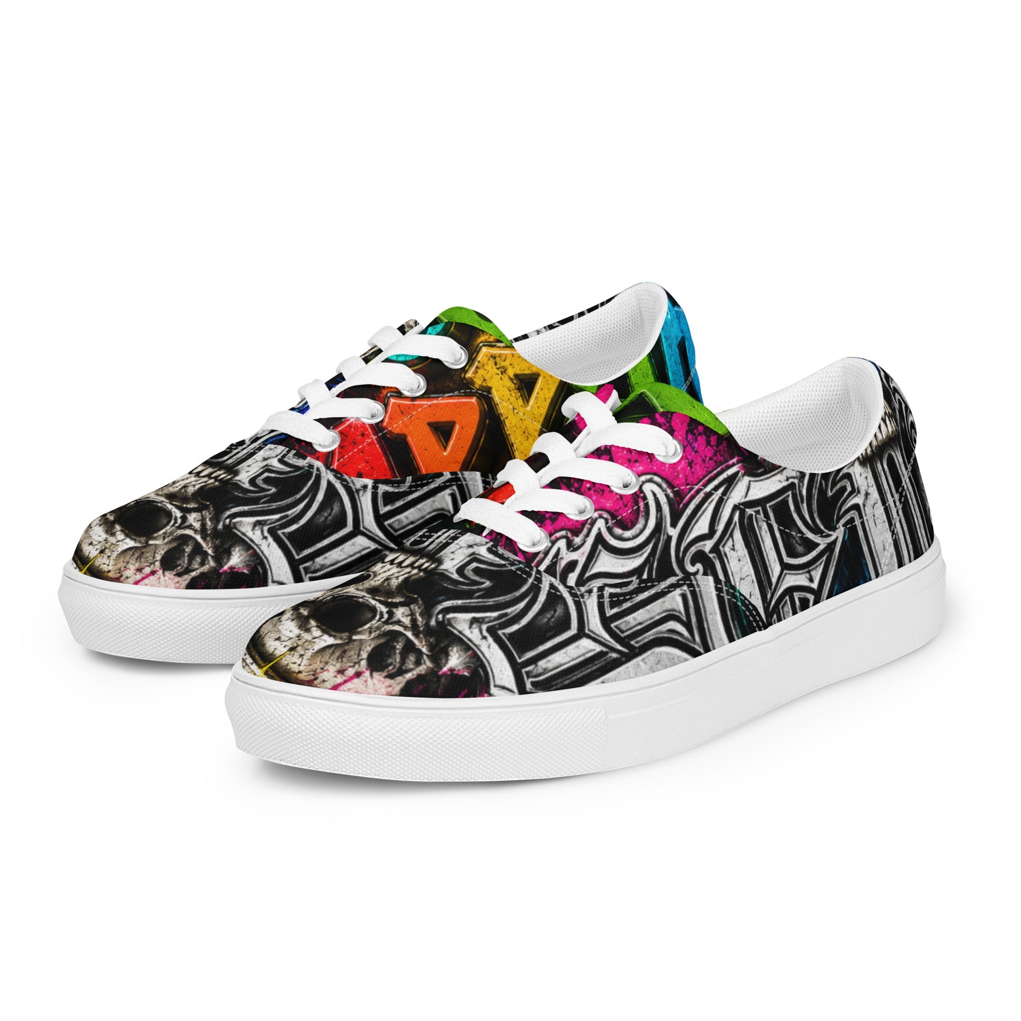 Men’s lace-up canvas shoes - Hella Mob Brand Apparel