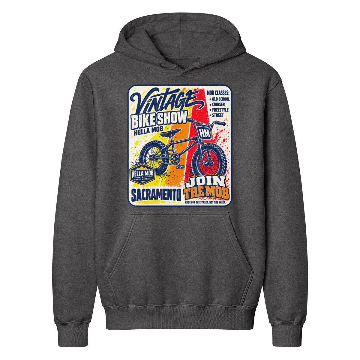 HELLA MOB premium cotton-rich classic streetwear hoodie