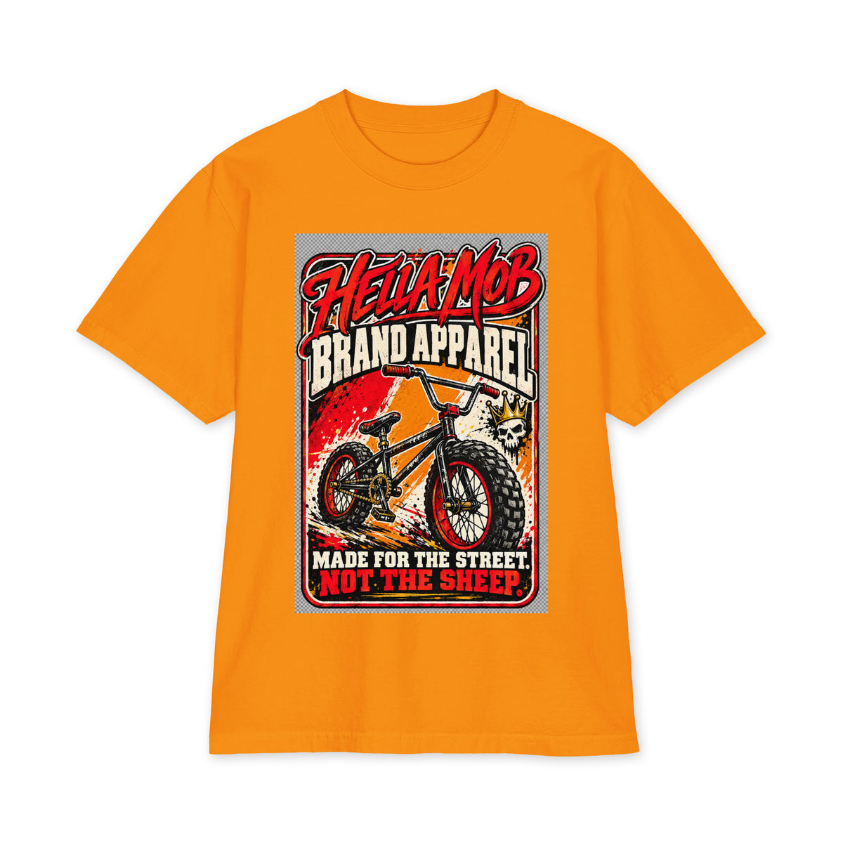 HELLA MOB heavyweight oversized streetwear tee front view