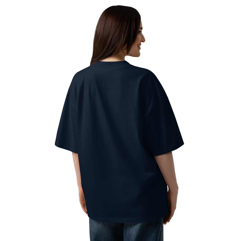 Hella Mob streetwear oversized T-shirt French Navy back view