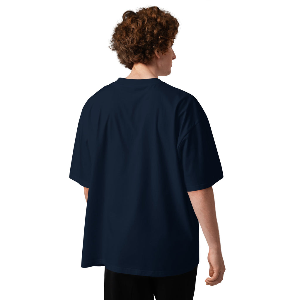 Hella Mob heavyweight oversized T-shirt French Navy back