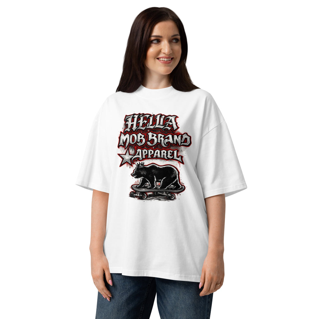 Hella Mob streetwear oversized T-shirt White front view