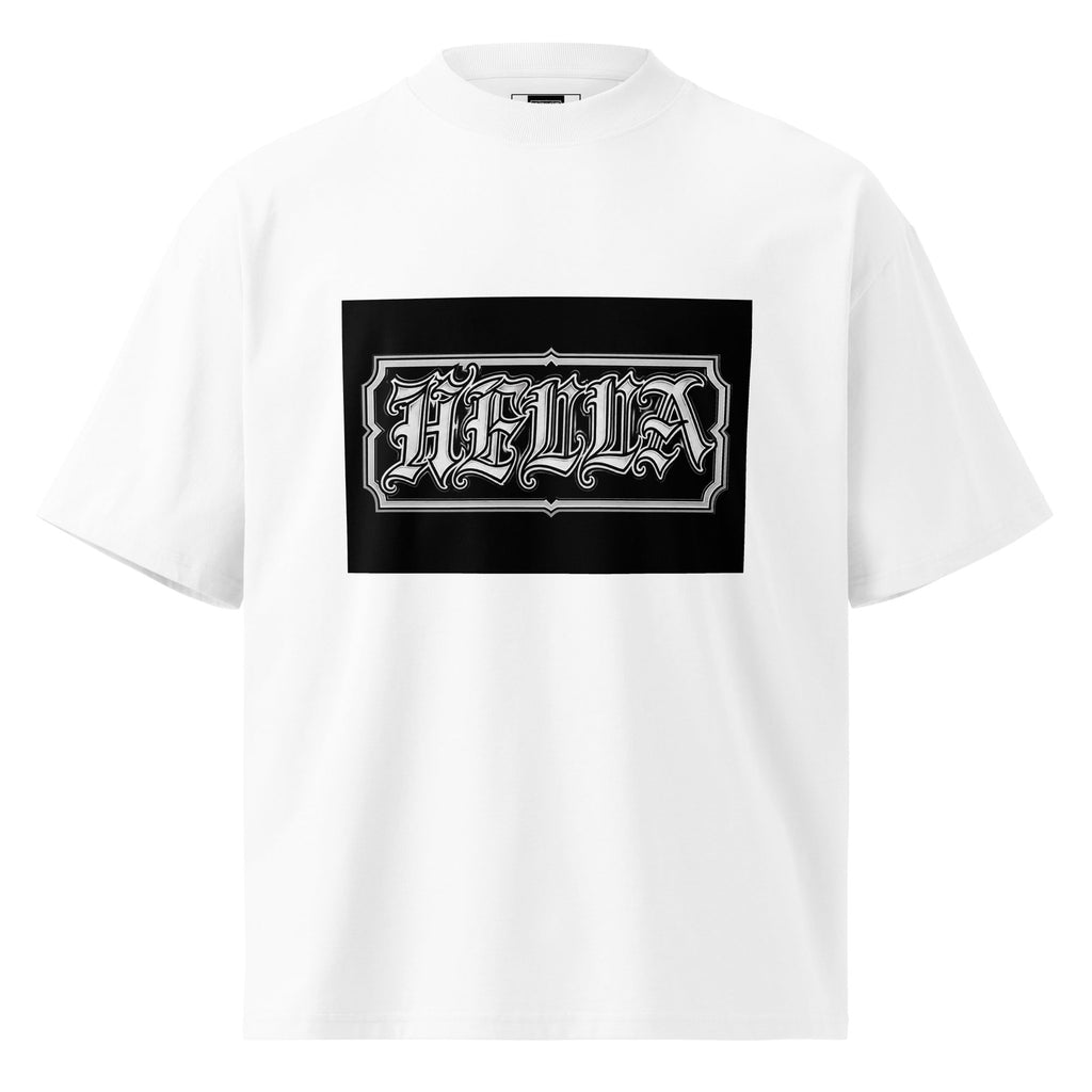 Unisex organic oversized high neck t-shirt - Hella Mob Brand Apparel
