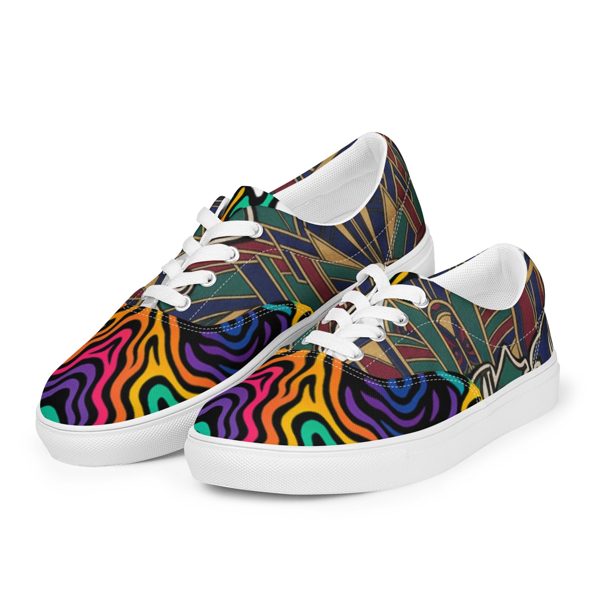 Women’s lace-up canvas shoes - Hella Mob Brand Apparel